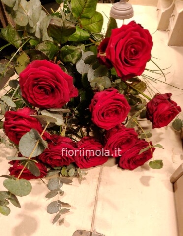 Rose rosse a stelo extra, lunghezza 70/80cm.