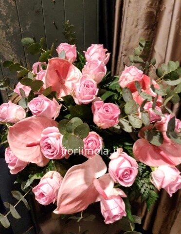 Bouquet di rose e anthurium