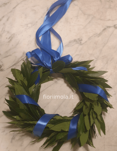 Corona alloro per Laurea con nastro a giro