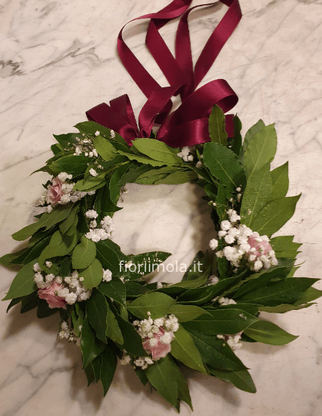 Coroncina di alloro per laurea con fiori